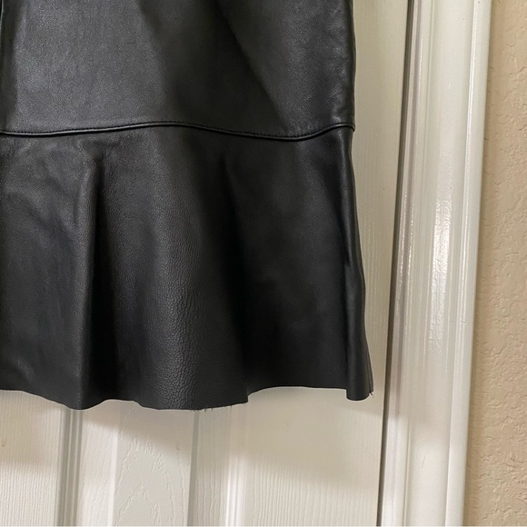 Uniform John Paul Richard Black Leather Flare Hem Mini Skirt Size 12 - Picture 7 of 15